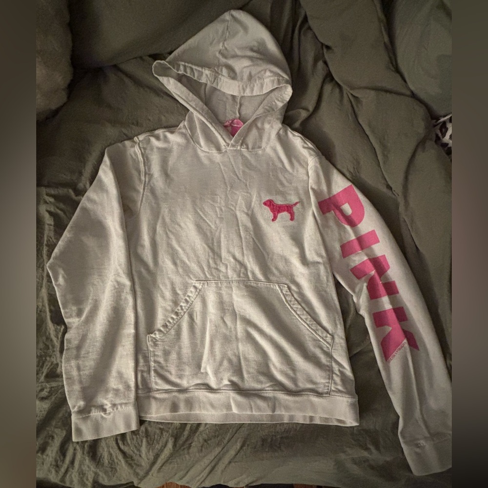 Victoria's Secret White and Pink Hoodie